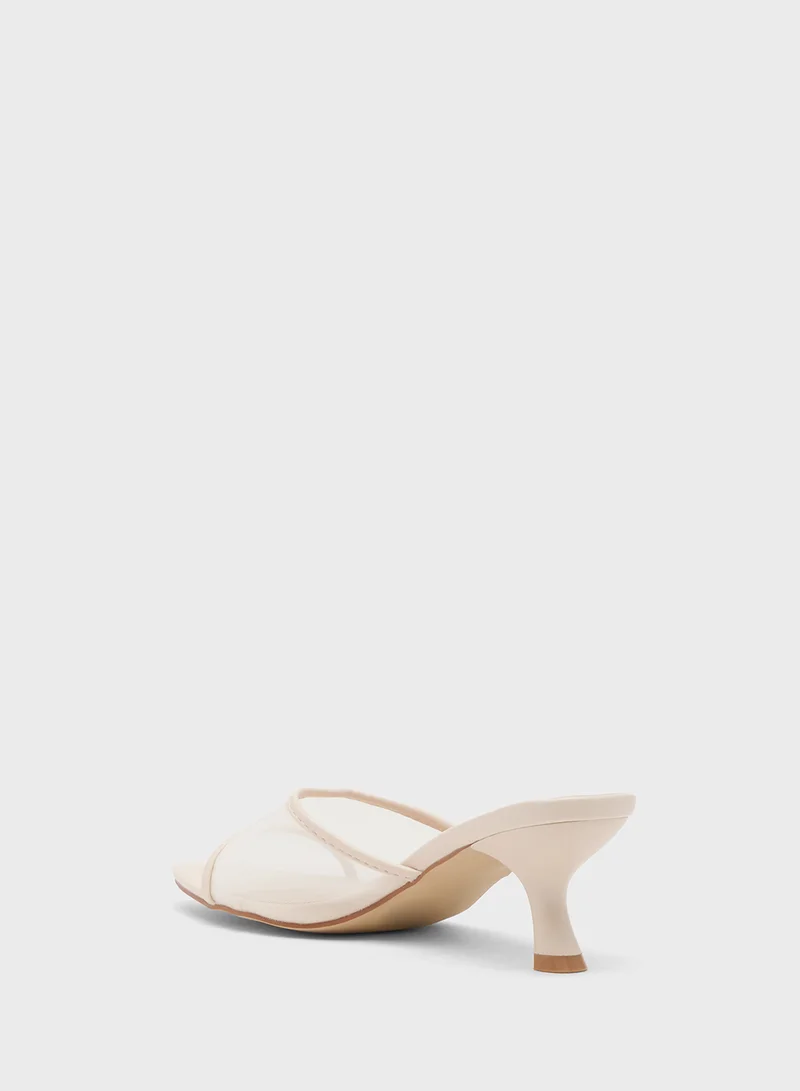 جينجر Mid Heel Mesh Sandal