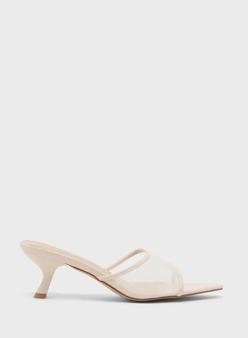 جينجر Mid Heel Mesh Sandal