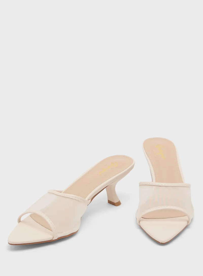 Ginger Mid Heel Mesh Sandal