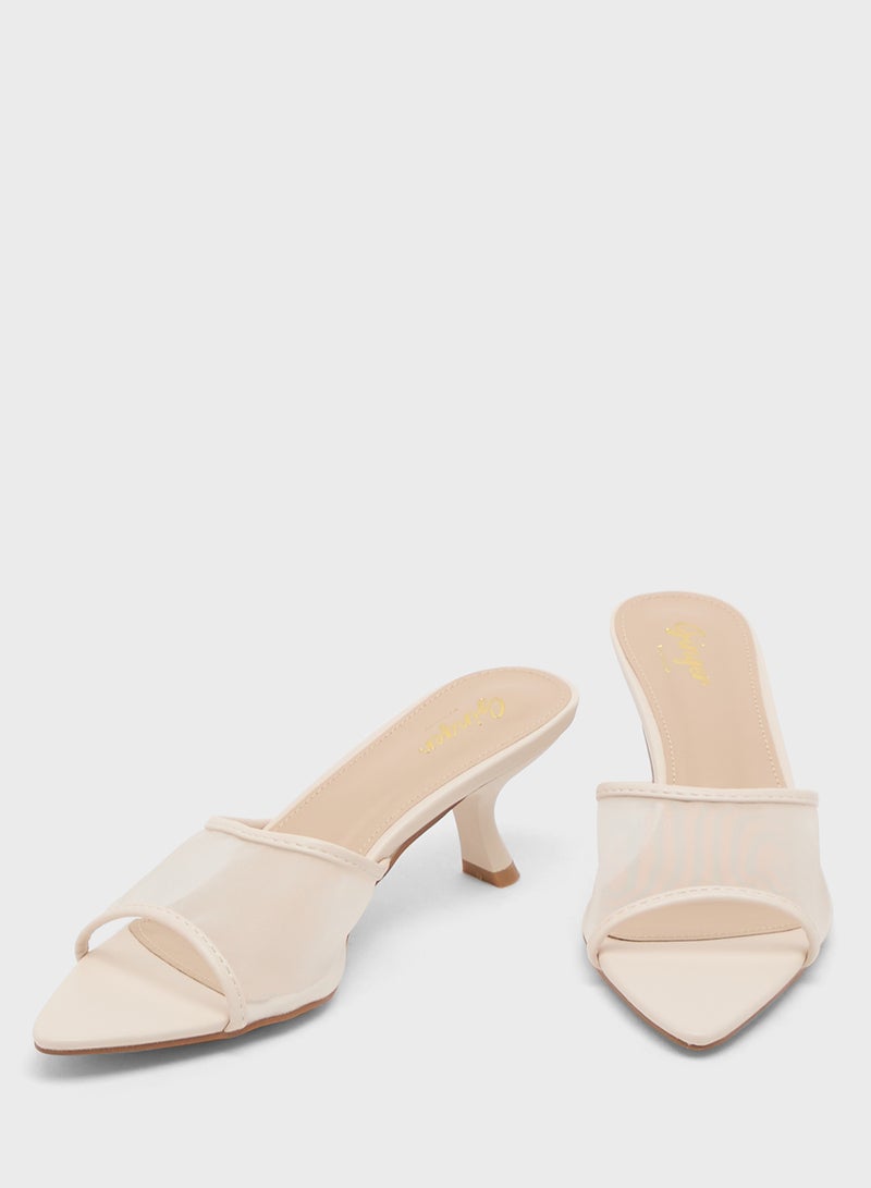 Ginger Mid Heel Mesh Sandal - Image 4