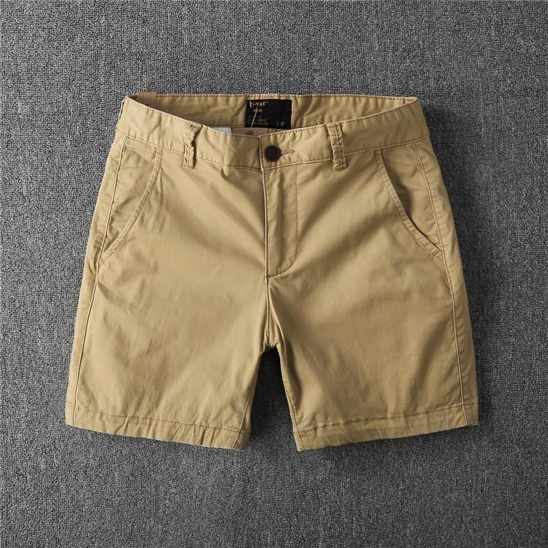 2023 Summer Mens Cotton Casual Shorts Khaki  - Image 1