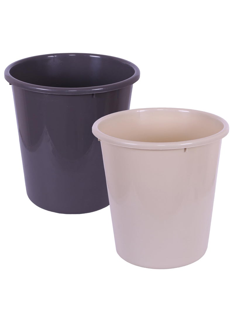 Urbane Home Urbane Home Dustbin Open Dustbin Plastic Garbage Dustbin Dustbin For Kitchen Dustbin For Bathroom Office Dustbin Plain Sada Dustbin 13 LTR Pack of 2 Multi  - Image 1