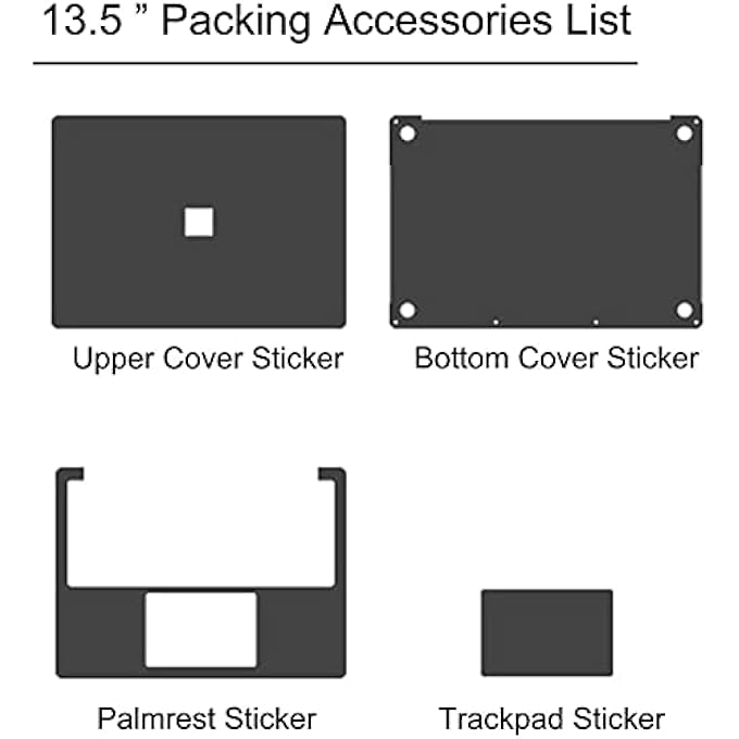 rayihni ملصق فينيل كامل الجسم خالي من الفقاعات بلون نقي بحجم 13.5 بوصة لجهاز مايكروسوفت سيرفيس لابتوب 3 4 5 (سيرفيس لابتوب 3&4&5 13.5 بوصة) - Image 3