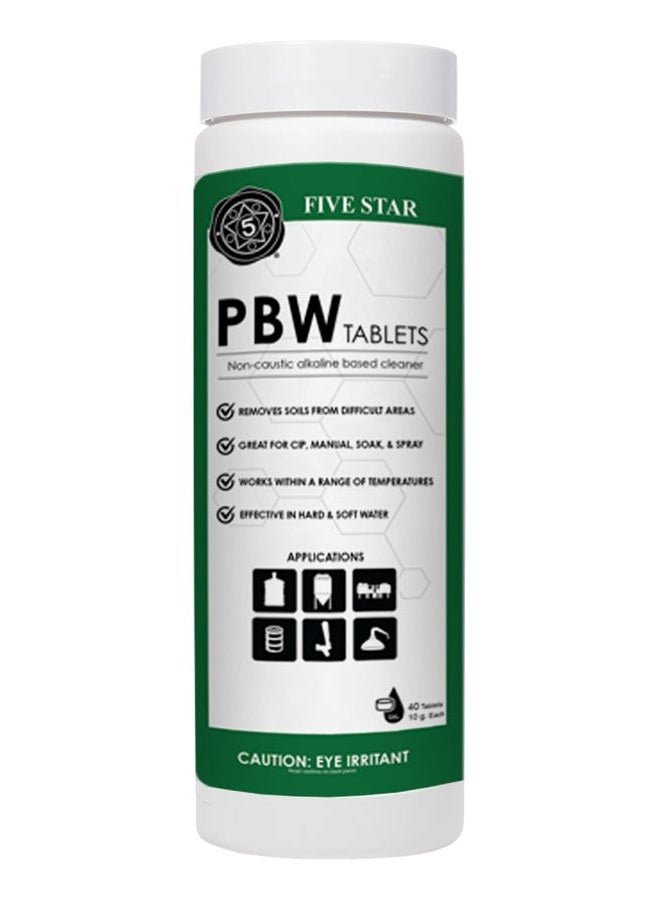 Five Star PBW Tablets - 10g 40ct - Buffered Alkaline Detergent - Image 1