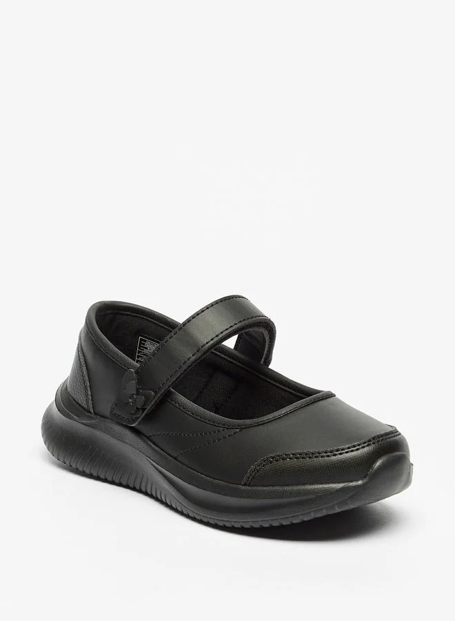 Dash Girls Solid Mary Jane Shoes with Hook and Loop Closure