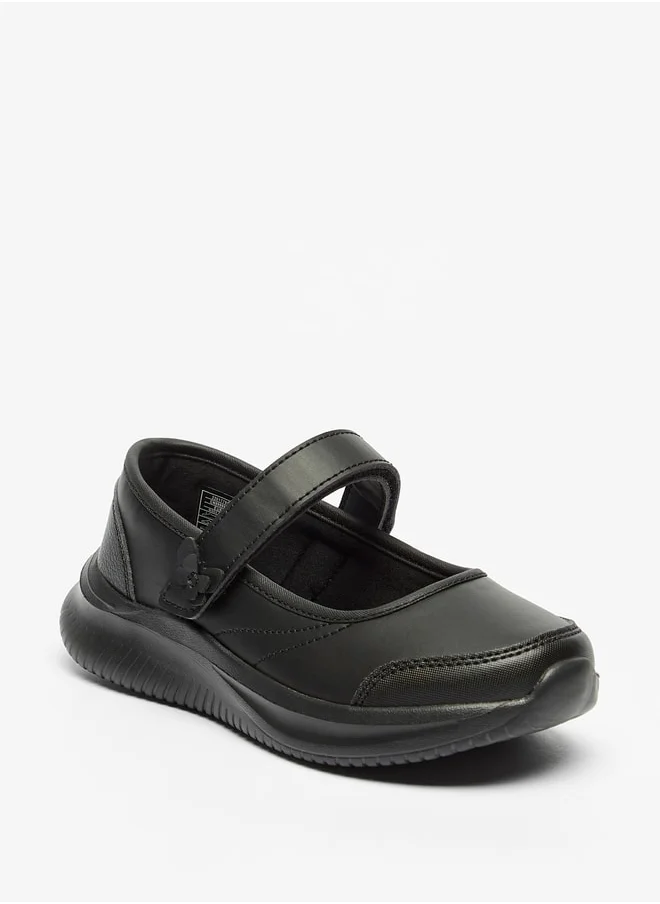 داش Girls Solid Mary Jane Shoes with Hook and Loop Closure