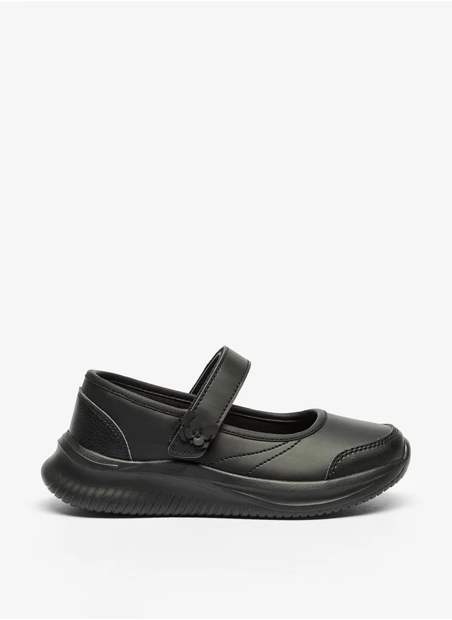 داش Girls Solid Mary Jane Shoes with Hook and Loop Closure