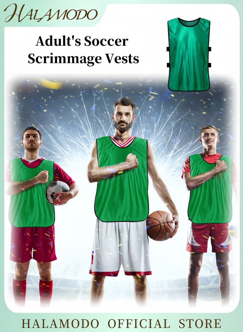 HALAMODO Adult's Soccer Scrimmage Vests Outdoor Sport Pinnies Soccer Jersey Training Vests Football Daily Practice Vests Breathable Loose Vest for Team & Athlete & Youth  - Image 1