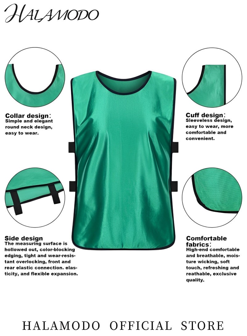 HALAMODO Adult's Soccer Scrimmage Vests Outdoor Sport Pinnies Soccer Jersey Training Vests Football Daily Practice Vests Breathable Loose Vest for Team & Athlete & Youth  - Image 3