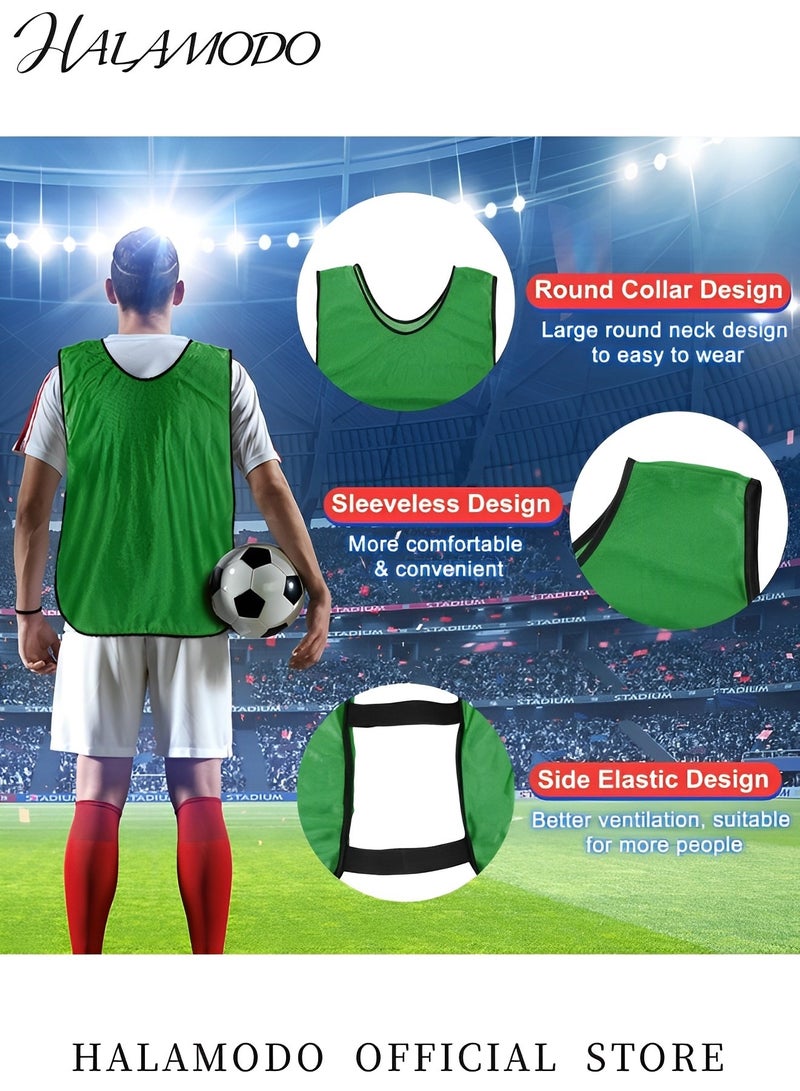 HALAMODO Adult's Soccer Scrimmage Vests Outdoor Sport Pinnies Soccer Jersey Training Vests Football Daily Practice Vests Breathable Loose Vest for Team & Athlete & Youth  - Image 4
