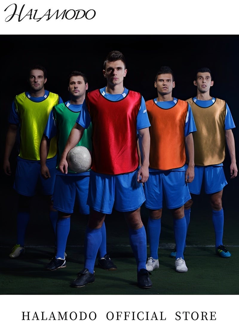 HALAMODO Adult's Soccer Scrimmage Vests Outdoor Sport Pinnies Soccer Jersey Training Vests Football Daily Practice Vests Breathable Loose Vest for Team & Athlete & Youth  - Image 5
