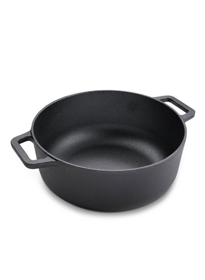Prestige Prestige Cast Iron Casserole 20 CM | Induction Cooking Pot with Glass  Lid | Biryani Pot  with Heavy Bottom |Pre-Seasoned Cast Iron Cookware, Black - PR48896  - Image 2