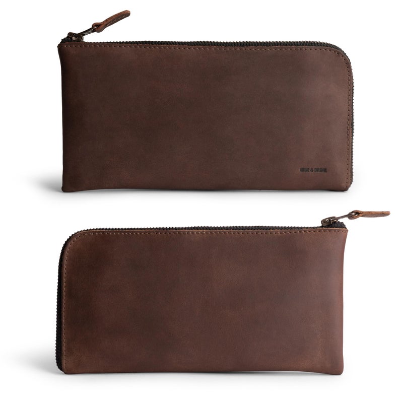 Hide & Drink, Leather Long Zippered Wallet, Holds Up to 8 Cards Plus Coins And Flat Bills, Phone Holder, Travel Essentials, Handmade (Bourbon Brown) - Image 2