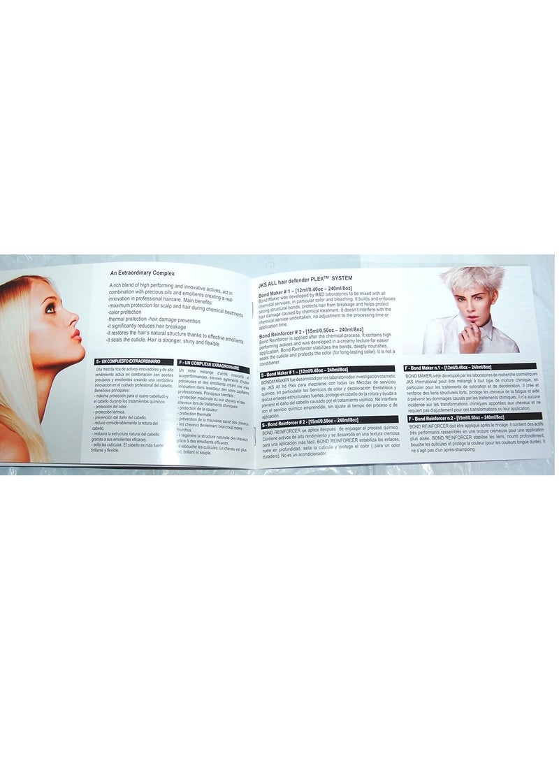 jks International ALL hd PLEX Bond Treatment 2 Application Kit for Bleaching, Coloring, Toning, Perming, Relaxers & other chemical hair services. Protects & Improves All Hair types immediately created in Italy  - Image 2