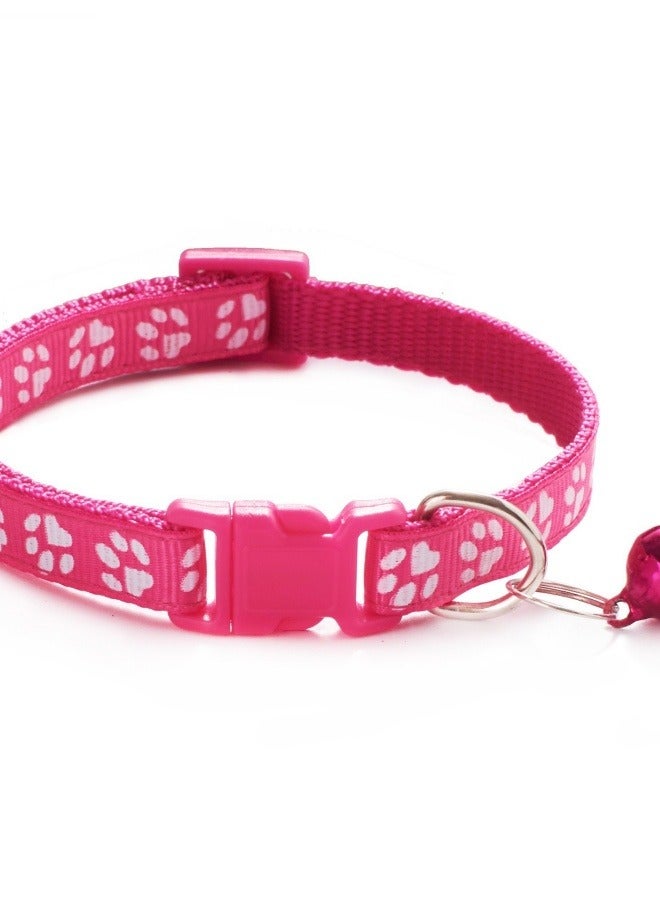 Pet Collar Paw Adjustable Safety Buckle Cat Dog Puppy Kitten Necklace with Bell