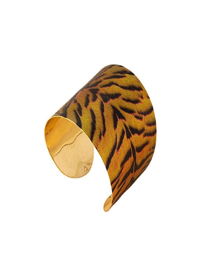 MarveBard Leopard Print Cuff Bracelet for Women Vintage Bohemian Leopards Print Bracelet Personality Adjustable Open Statement Bangle Bold Metal Wide Arm Jewelry (Leopard Print2) - Image 1