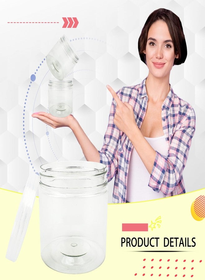 Conagel 20 Pack 12oz Clear Plastic Jars with Lids Plastic Empty Cosmetics Containers Storage Jars Refillable Empty Containers for Kitchen Storage Spices Dry Food Body Butter Making - Image 3