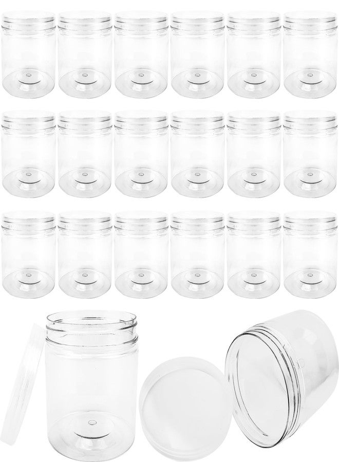 Conagel 20 Pack 12oz Clear Plastic Jars with Lids Plastic Empty Cosmetics Containers Storage Jars Refillable Empty Containers for Kitchen Storage Spices Dry Food Body Butter Making - Image 1