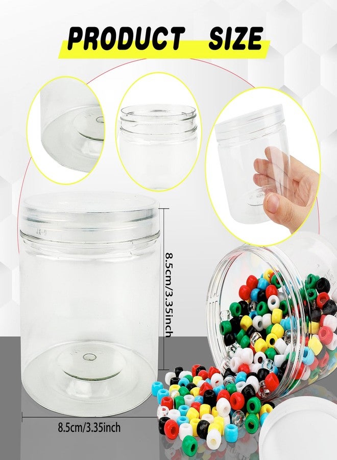 Conagel 20 Pack 12oz Clear Plastic Jars with Lids Plastic Empty Cosmetics Containers Storage Jars Refillable Empty Containers for Kitchen Storage Spices Dry Food Body Butter Making - Image 2