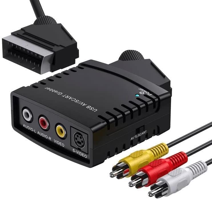 بطاقة التقاط الفيديو ، محول الفيديو إلى رقمي، محول VHS إلى رقمي لنقل التلفزيون وHi8 وVHS إلى DVD، محول RCA إلى USB مع محول AV إلى Scart وكابل RCA - Image 1