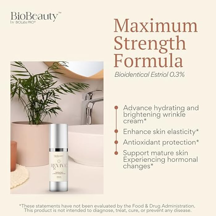 BIOLABS PRO BIOBeauty Revive Day Cream – Bioidentical E3 .3% Face Cream with Vitamin C, Hyaluronic Acid, Niacinamide, Peptides & Green Tea – Maximum Strength Formula for Radiant, Firm, Balanced Skin (1oz) - Image 2