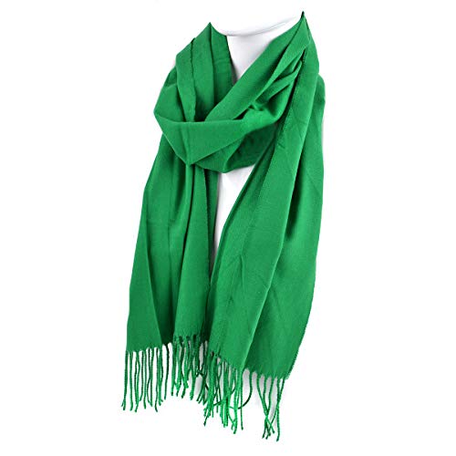 boxed-gifts Green Cold Weather Winter Scarf for Men & Women - Faux Cashmere Acrylic Long Soft Scarves - Image 4