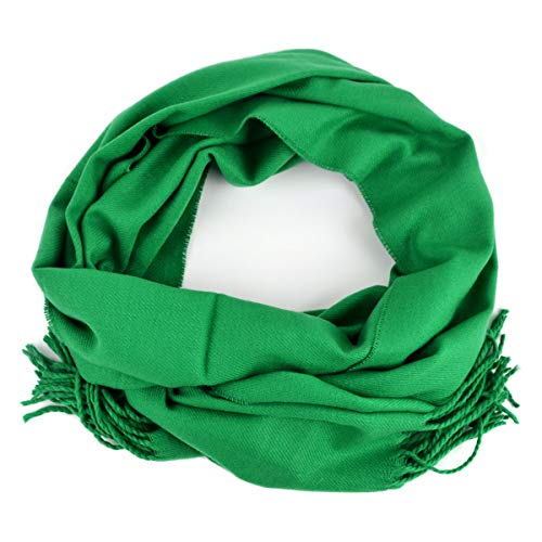 boxed-gifts Green Cold Weather Winter Scarf for Men & Women - Faux Cashmere Acrylic Long Soft Scarves - Image 5