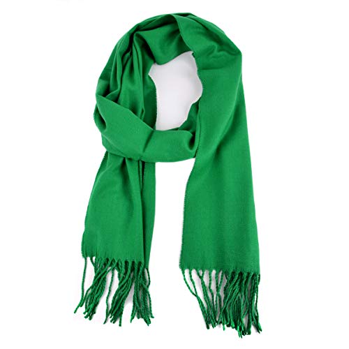 boxed-gifts Green Cold Weather Winter Scarf for Men & Women - Faux Cashmere Acrylic Long Soft Scarves - Image 1