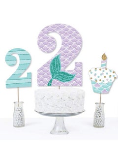 Big Dot of Happiness 2Nd Birthday Let Be Mermaids Second Birthday Party Centerpiece Sticks Table Toppers Set Of 15  - Image 4