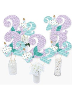 Big Dot of Happiness 2Nd Birthday Let Be Mermaids Second Birthday Party Centerpiece Sticks Table Toppers Set Of 15  - Image 2