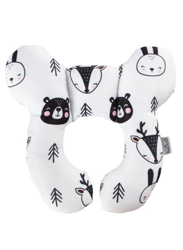 Jingke Baby Travel Pillow, Infant Head and Neck Support Pillow, for 0-2 Years Old Baby (Bear) - Image 1