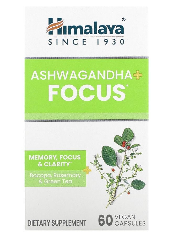 Ashwagandha + Focus  60 Vegan Capsules