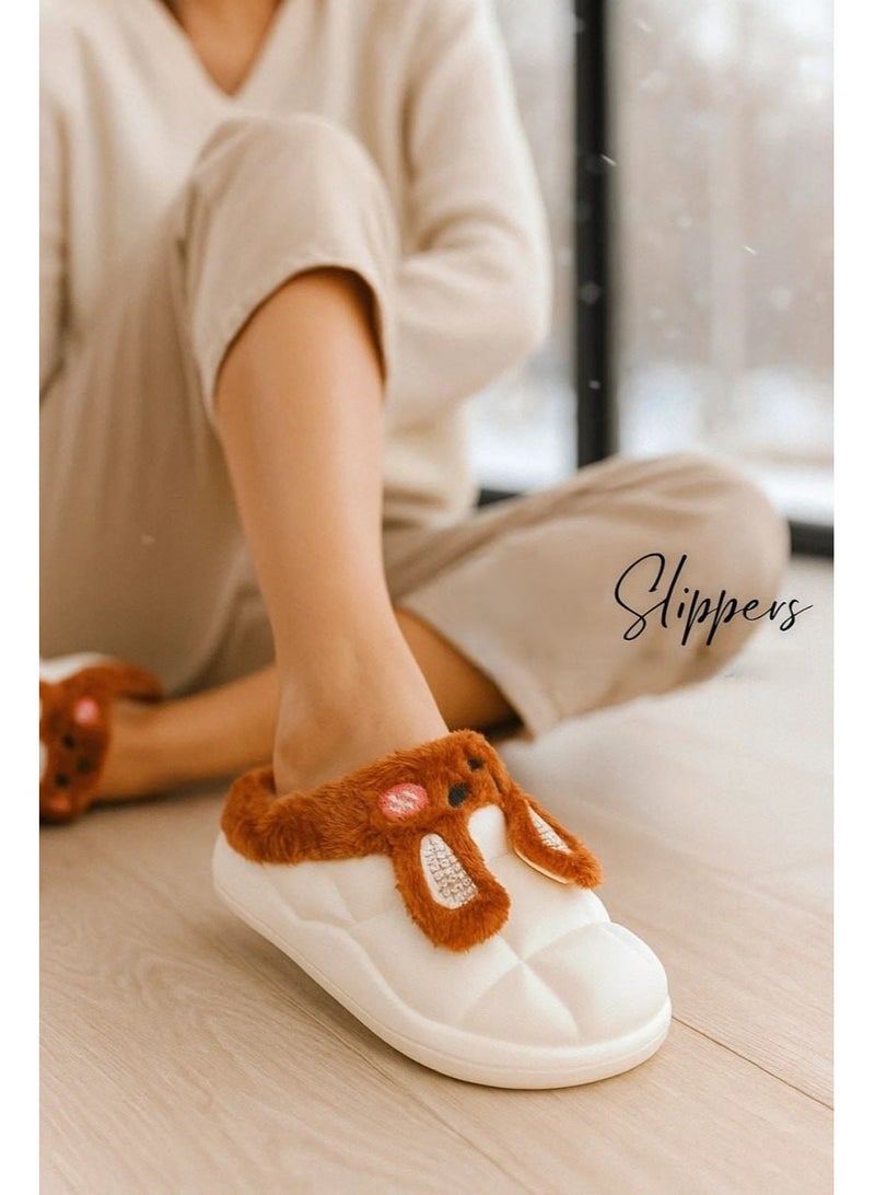 سليبر شتوي منزلي نسائي مبطن بالفرو – تصميم  لطيف ومريح ومميز - مقاس 35 - Image 1