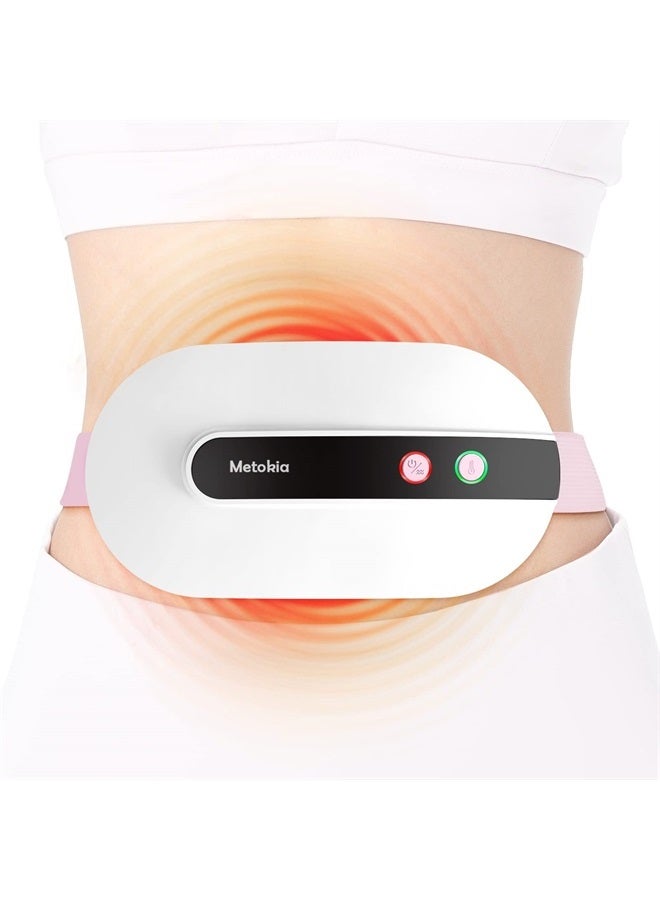 voligo Portable Cordless Heating Pad, Heating Pad for Back Pain with 3 Heat Levels & 3 Vibration Massage Modes, Portable Electric Fast Heating Belly Wrap Belt for Women and Girl(White) - Image 1