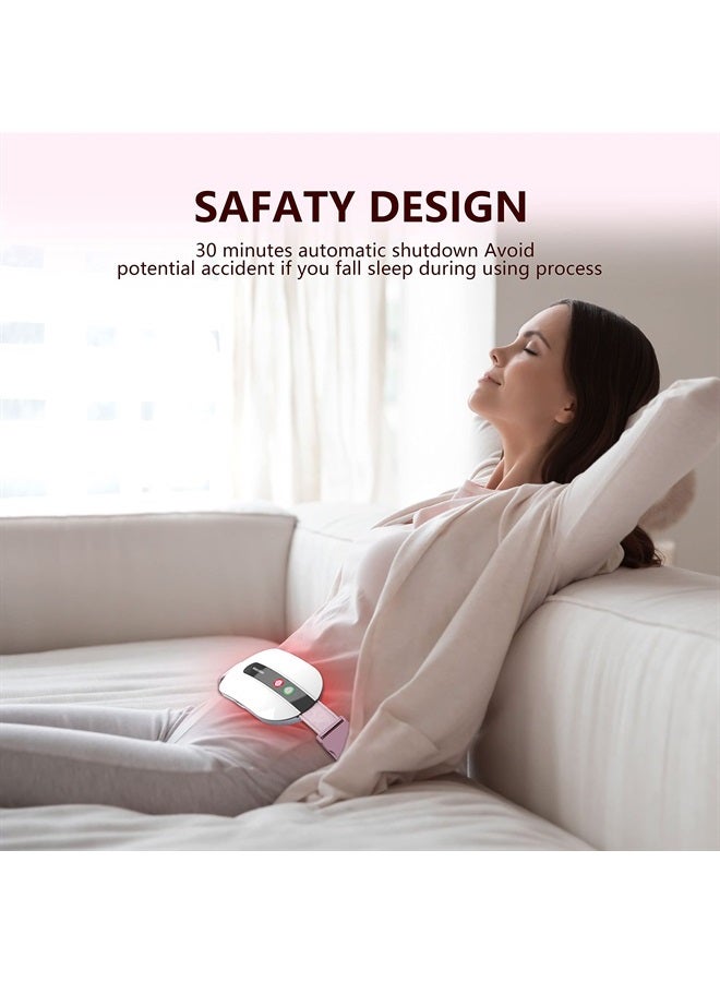 voligo Portable Cordless Heating Pad, Heating Pad for Back Pain with 3 Heat Levels & 3 Vibration Massage Modes, Portable Electric Fast Heating Belly Wrap Belt for Women and Girl(White) - Image 4