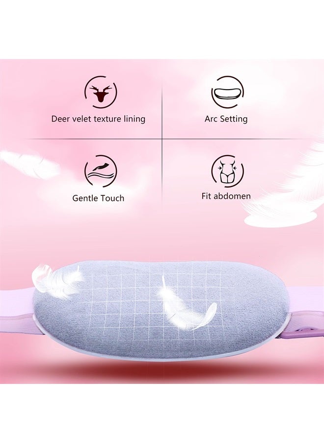 voligo Portable Cordless Heating Pad, Heating Pad for Back Pain with 3 Heat Levels & 3 Vibration Massage Modes, Portable Electric Fast Heating Belly Wrap Belt for Women and Girl(White) - Image 2