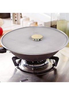 Kuber Industries Kuber Industries Stainless Steel Vessel Net Cover/Lid/Strainer/Splash & Splatter Guard, 12 Inch (Silver)  - Image 3