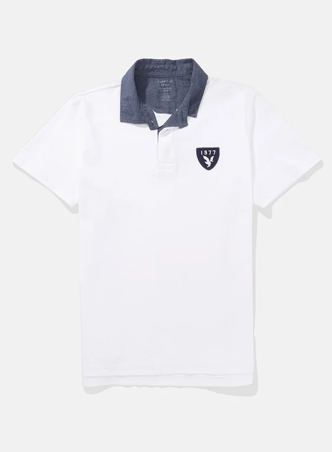 American Eagle Embroidered Logo Half Sleeve Polo Shirt