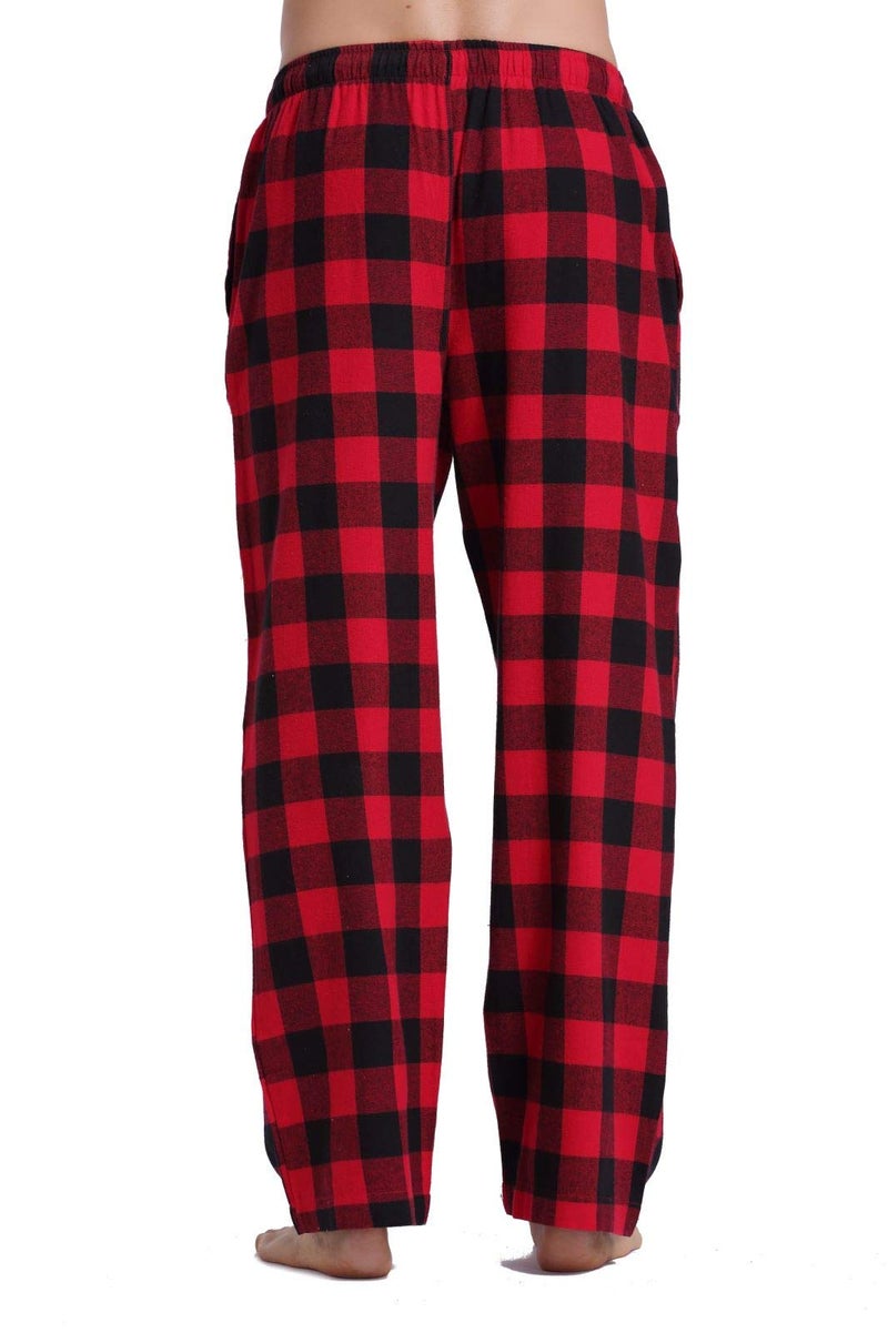 CYZ Men's 100% Cotton Super Soft Flannel Plaid Pajama Pants-BlackRedGingham-L - Image 4
