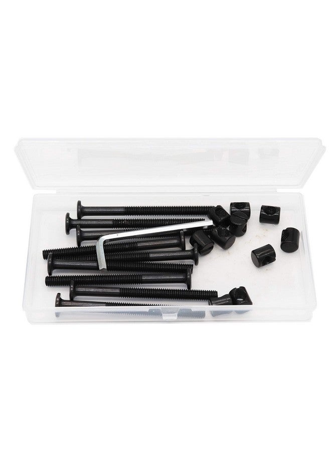 cSeao 10-Pack M6 70mm Black Socket Cap Screws Barrel Nuts Set for Furniture Crib Chairs Baby Bed - Image 2