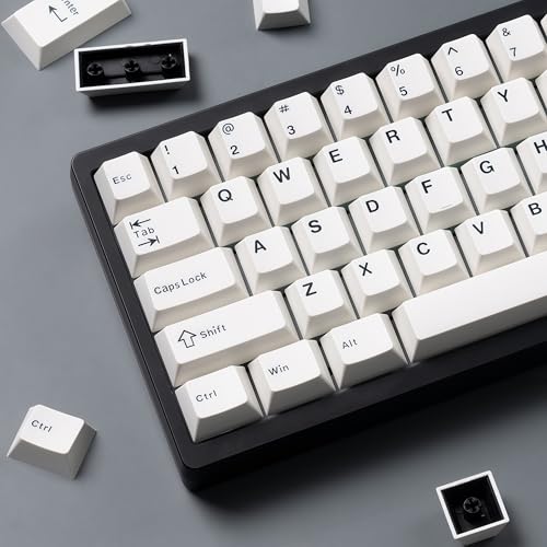 dagaladoo Double Shot PBT keycaps Set, Retro Milky White Keyboard caps,Cherry Profile Keycaps 60 65 75 100 Percent, Custom keycaps for Mechanical Keyboard Gaming(61/64/68/84/87/100/104/108) - Image 1