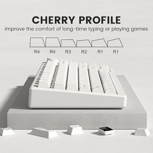 dagaladoo Double Shot PBT keycaps Set, Retro Milky White Keyboard caps,Cherry Profile Keycaps 60 65 75 100 Percent, Custom keycaps for Mechanical Keyboard Gaming(61/64/68/84/87/100/104/108) - Image 4