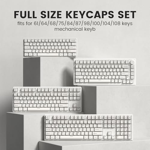 dagaladoo Double Shot PBT keycaps Set, Retro Milky White Keyboard caps,Cherry Profile Keycaps 60 65 75 100 Percent, Custom keycaps for Mechanical Keyboard Gaming(61/64/68/84/87/100/104/108) - Image 5