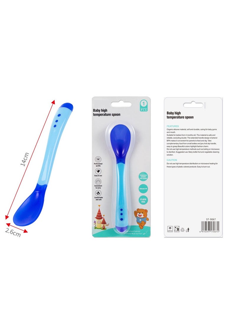 Set of 3 baby feeding training spoons with red baby temperature spoons