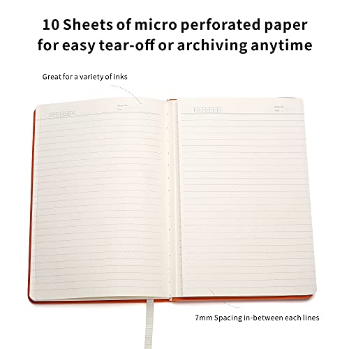 Deziliao Hardcover Notebook Journal 160 Pages, Lined Journal Notebooks for Work, 100Gsm Premium Thick Paper with Pocket, Medium 5.7"x8.4" （Orange, Ruled） - Image 5