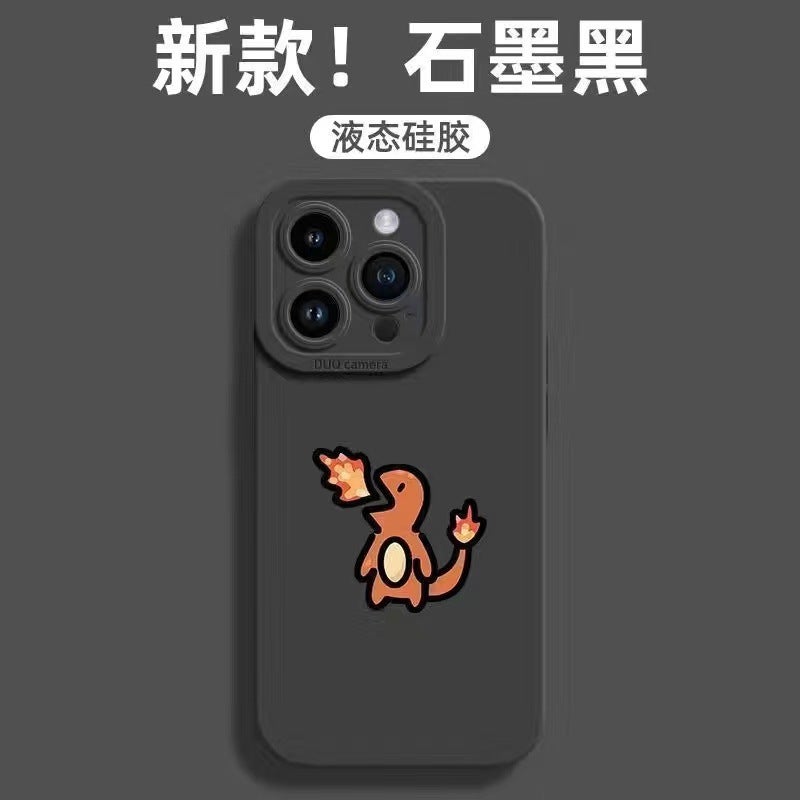 Small Fire Dragon Shark Apple 15 Mobile Phone Shell for iPhone13/14Promax Couple Shell 11 Straight Edge 12 - Image 1