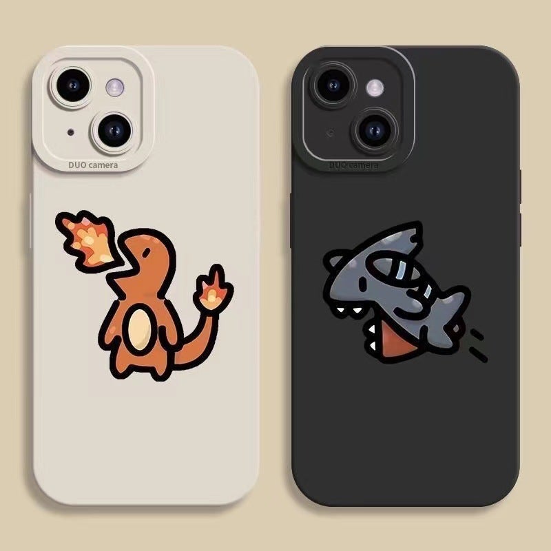 Small Fire Dragon Shark Apple 15 Mobile Phone Shell for iPhone13/14Promax Couple Shell 11 Straight Edge 12 - Image 5