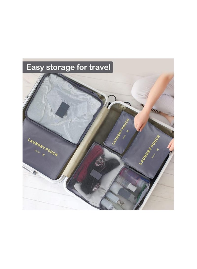 Mn 6pcs Set Travel Luggage Organizer Packing Cubes Set Storage Bag Waterproof Laundry Bag Traveling Accessories - Image 3