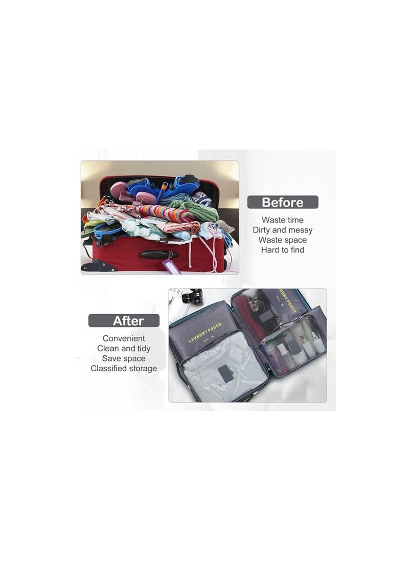 Mn 6pcs Set Travel Luggage Organizer Packing Cubes Set Storage Bag Waterproof Laundry Bag Traveling Accessories - Image 5