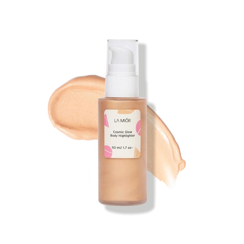 LAMIOR LA MIOR Cosmic Glow Body Highlighter Starlight Liquid Highlighter for Body Flawless Radiance LitfromWithin Blurs Imperfections Transfer Sweat Proof Clean 50ml - Image 1